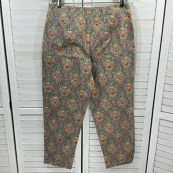 Talbots Ankle Pants Size 12P Side Zip Scroll Print Vintage 80s - Picture 7 of 11